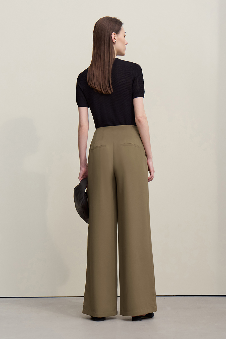 Toothpick pleat casual long pants|AMII