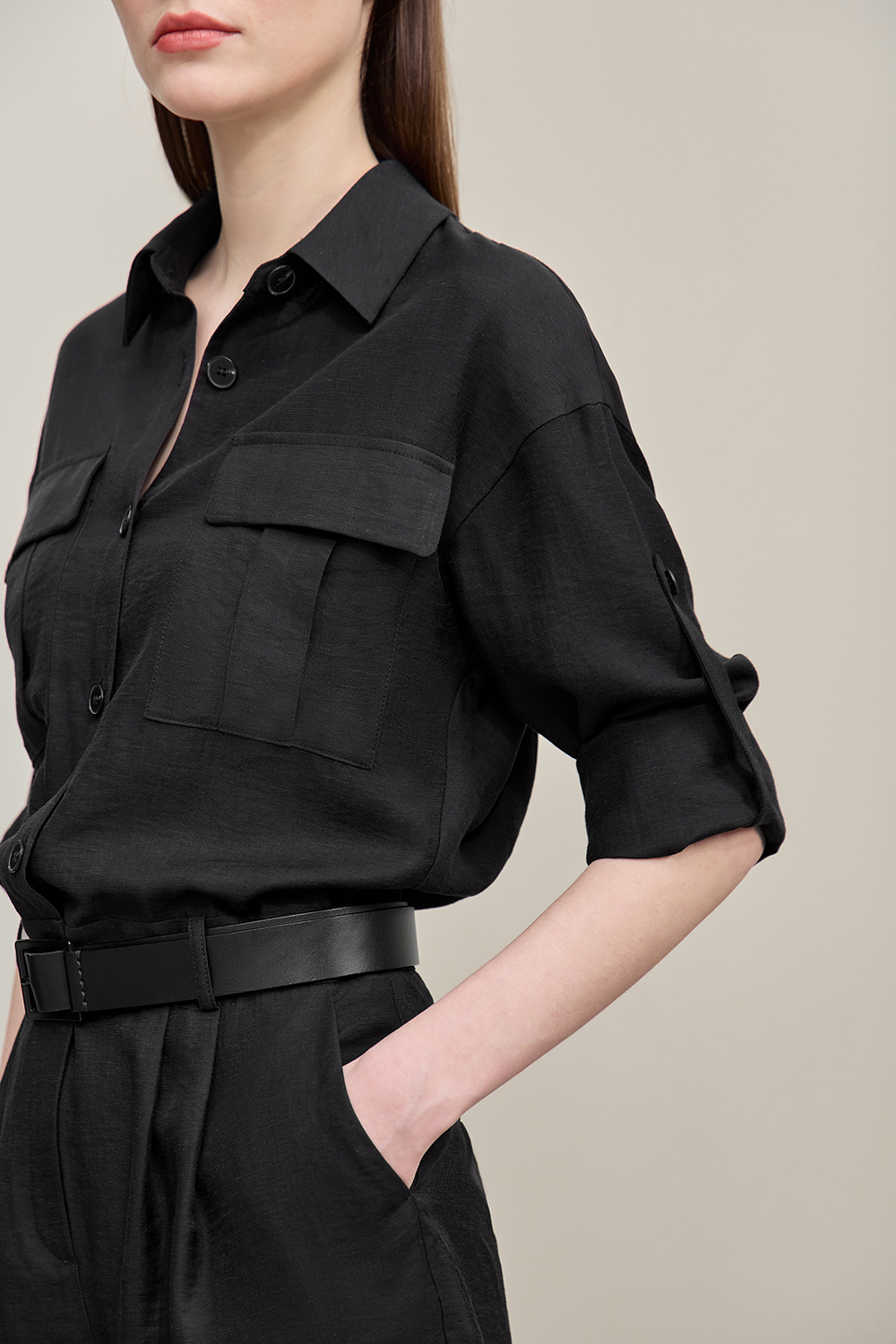 Cargo Linen Jumpsuit