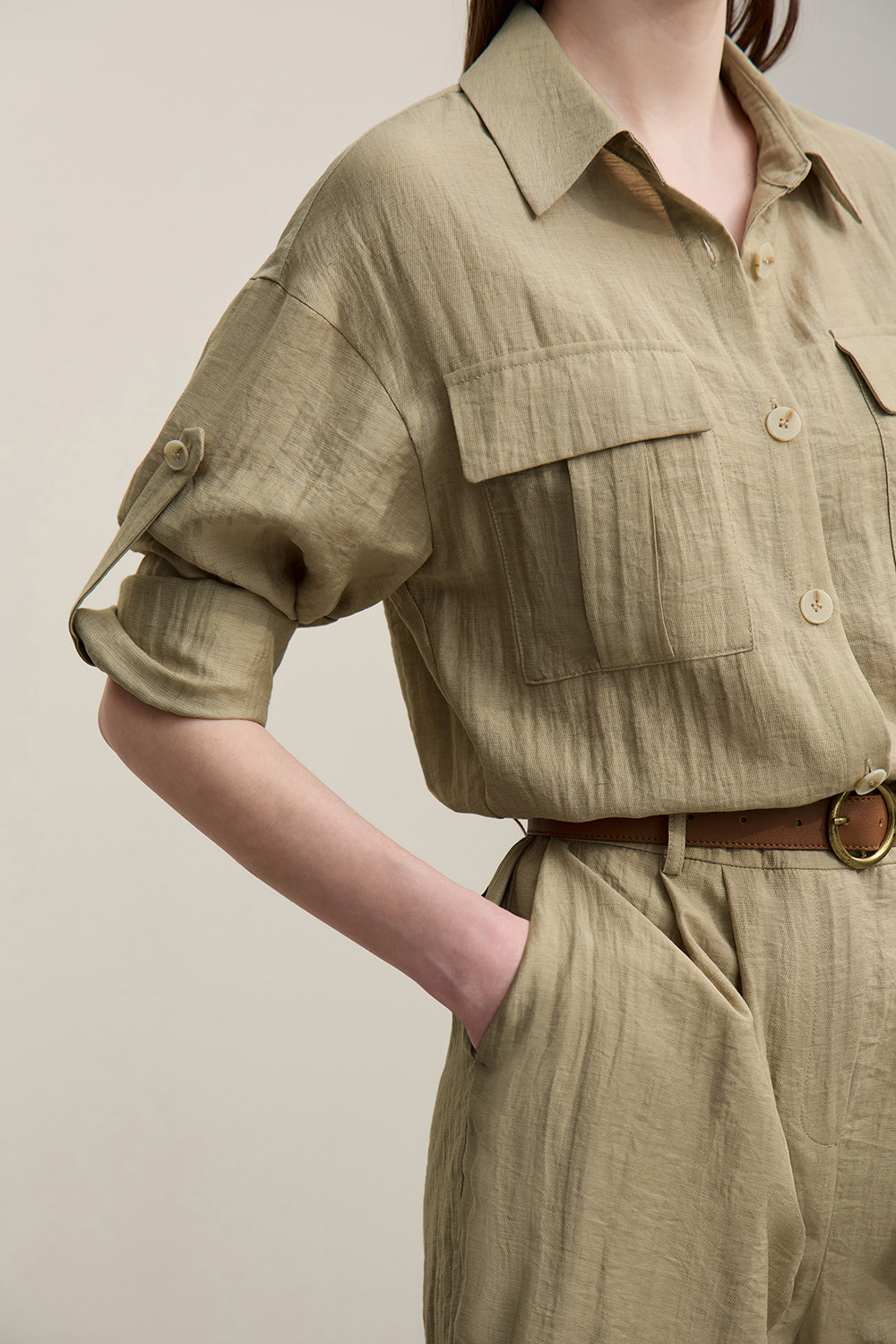 Cargo Linen Jumpsuit