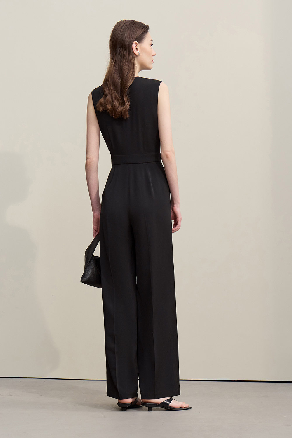 V-neck Belted Jumpsuit