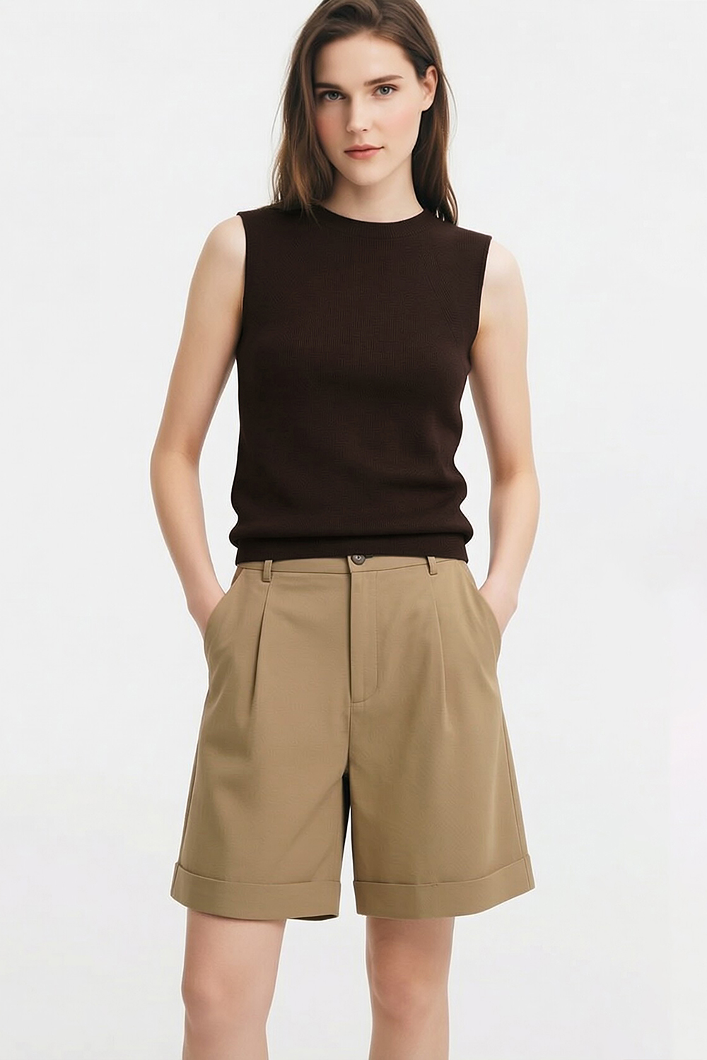 Crew Neck Knit Camisole Top