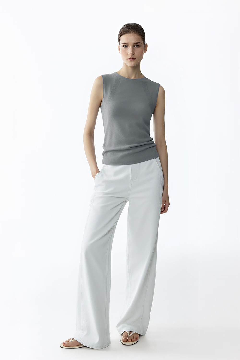 Crew Neck Knit Camisole Top