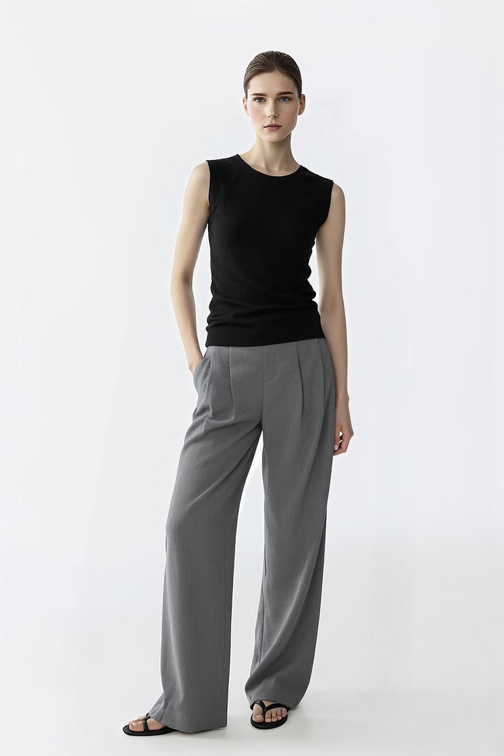 Crew Neck Knit Camisole Top