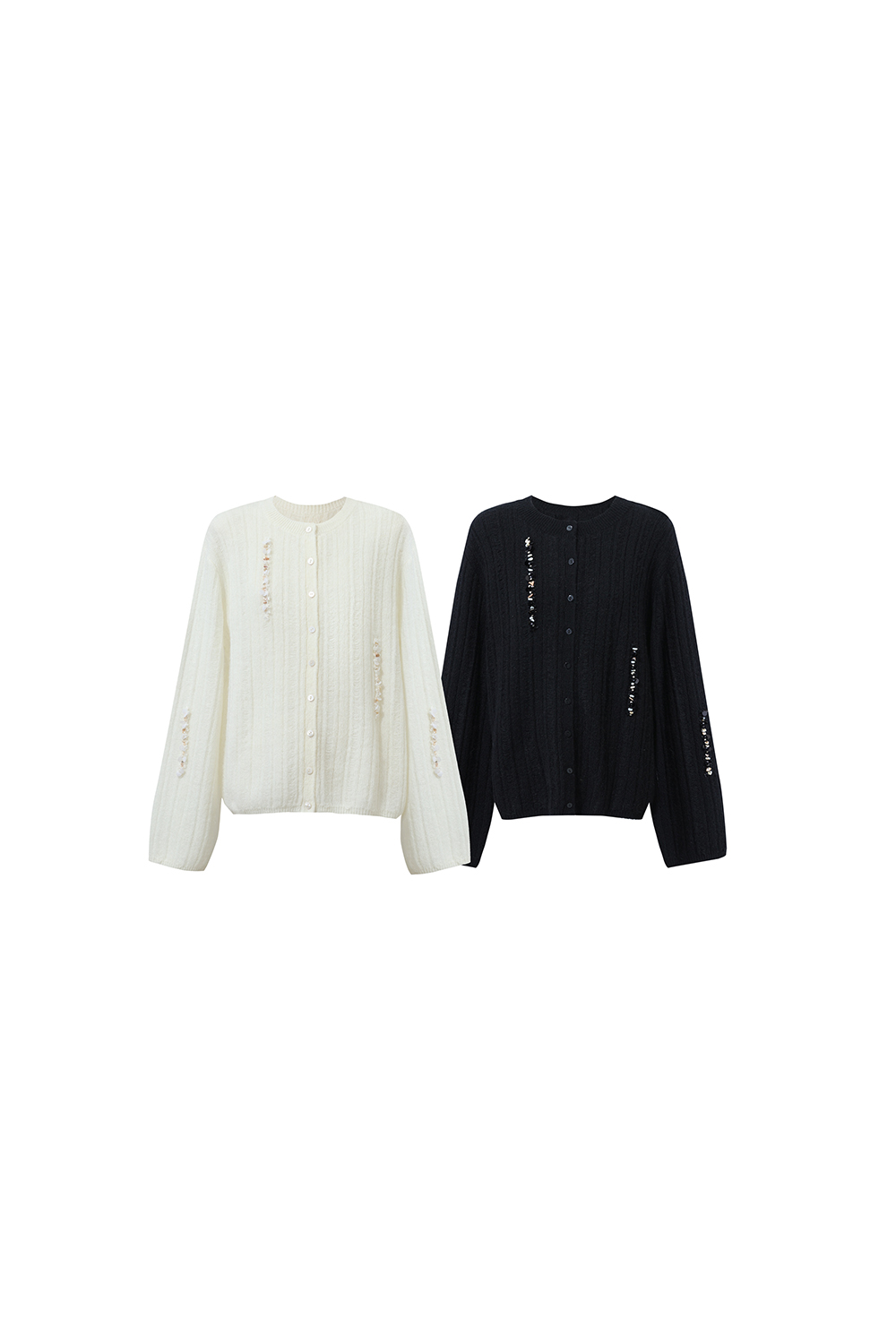 Drop Needle Rib Knit Cardigan