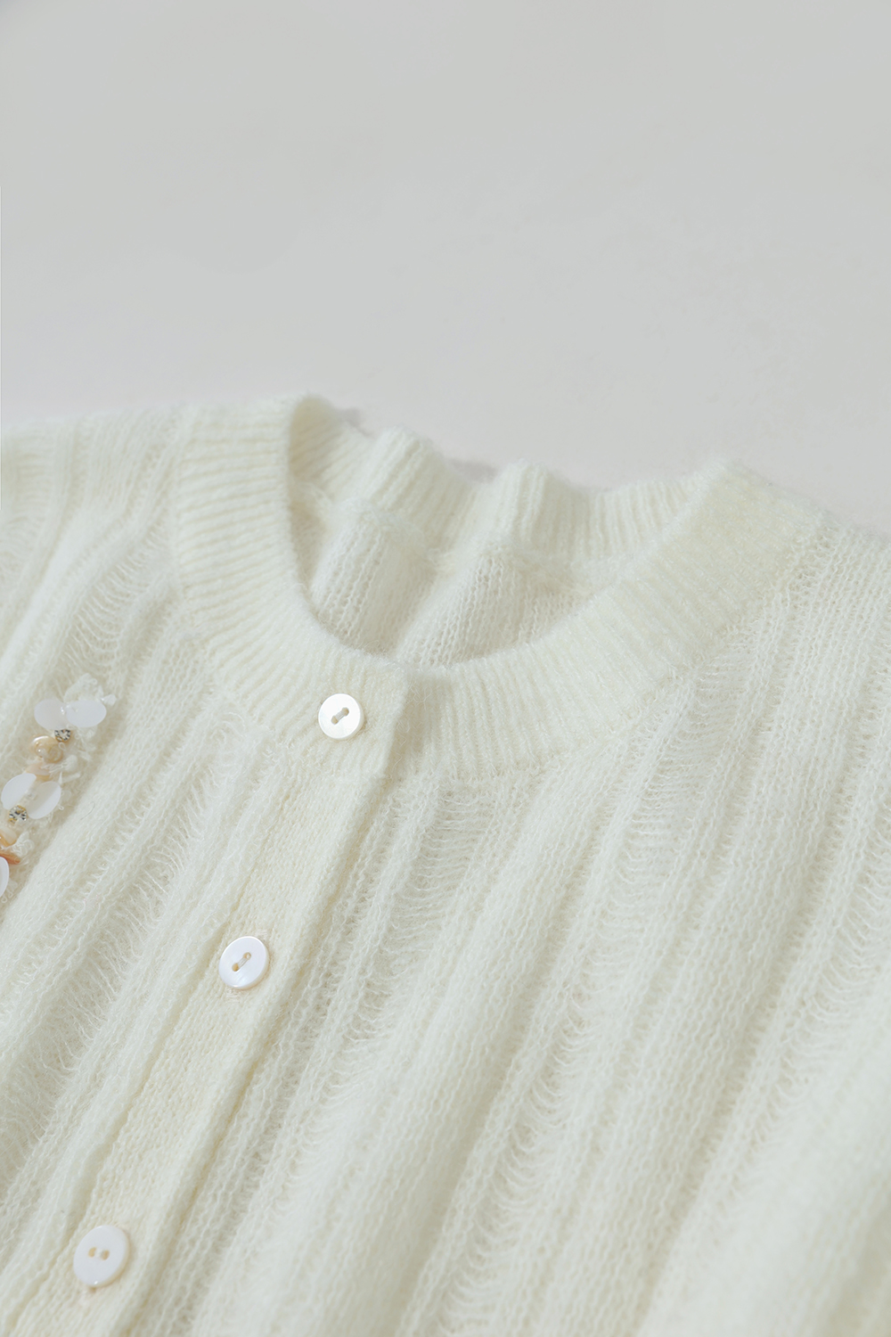 Drop Needle Rib Knit Cardigan