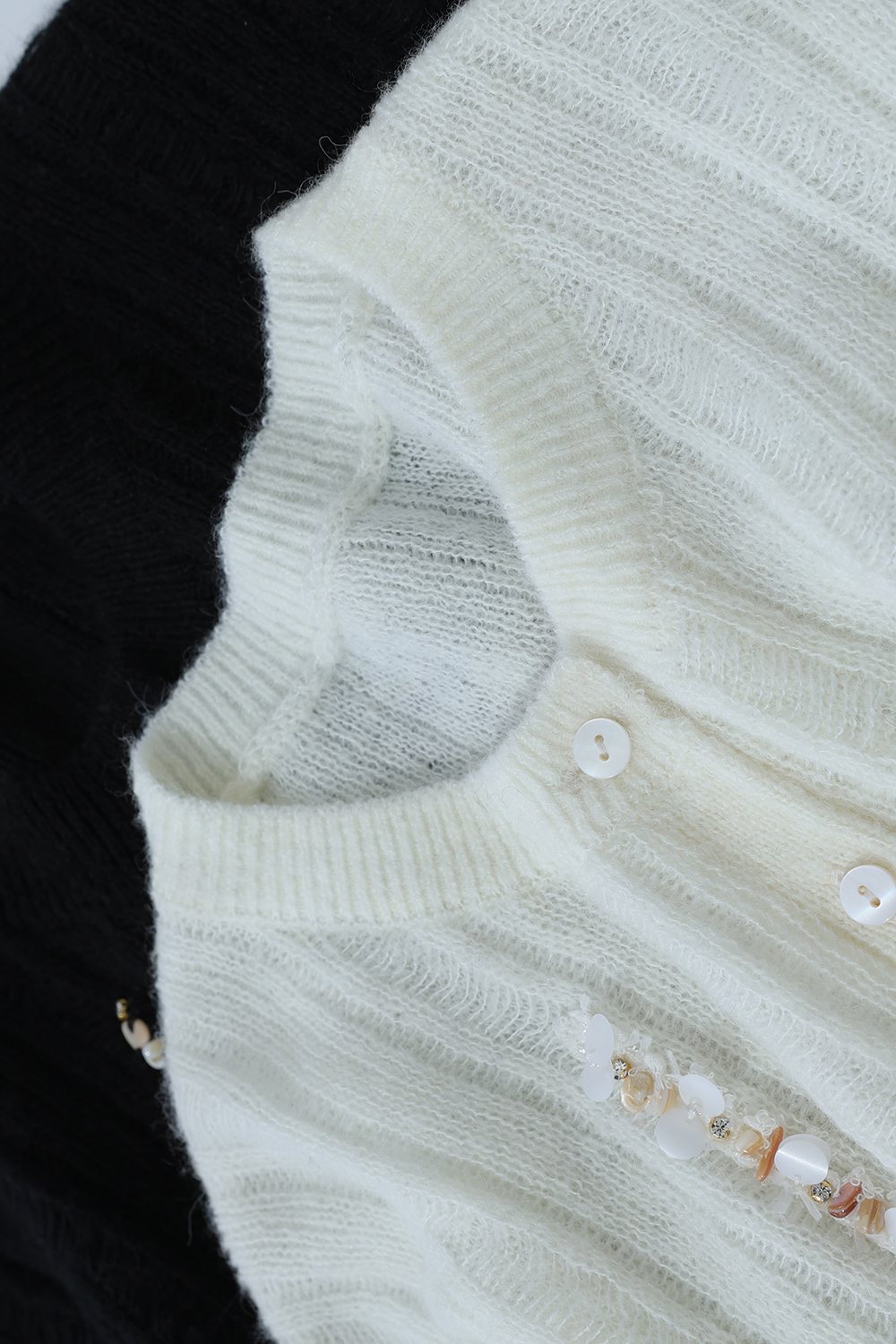 Drop Needle Rib Knit Cardigan