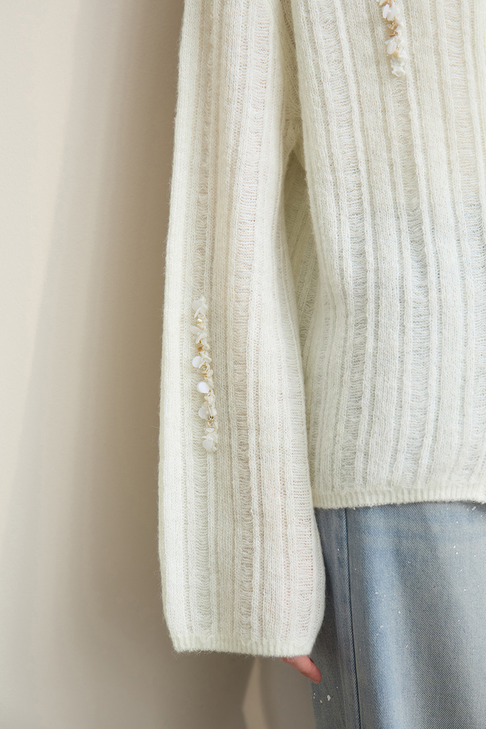 Drop Needle Rib Knit Cardigan