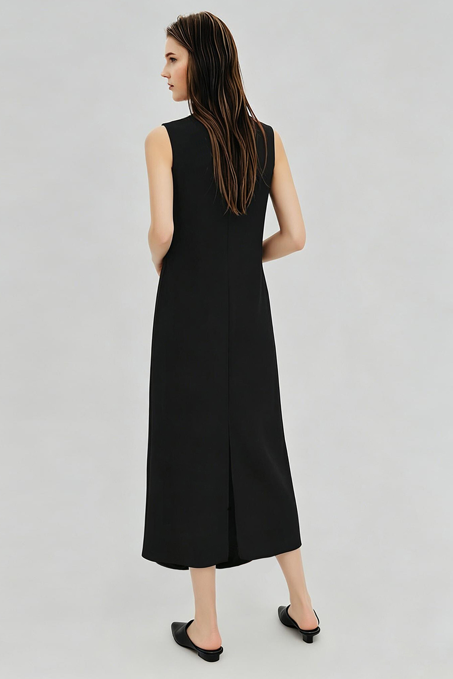 Cowl Neck Sleeveless Dress|AMII
