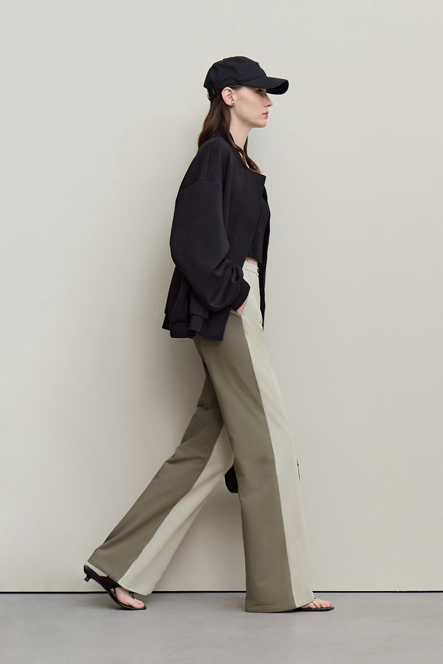 Color-block Spliced Casual Pants