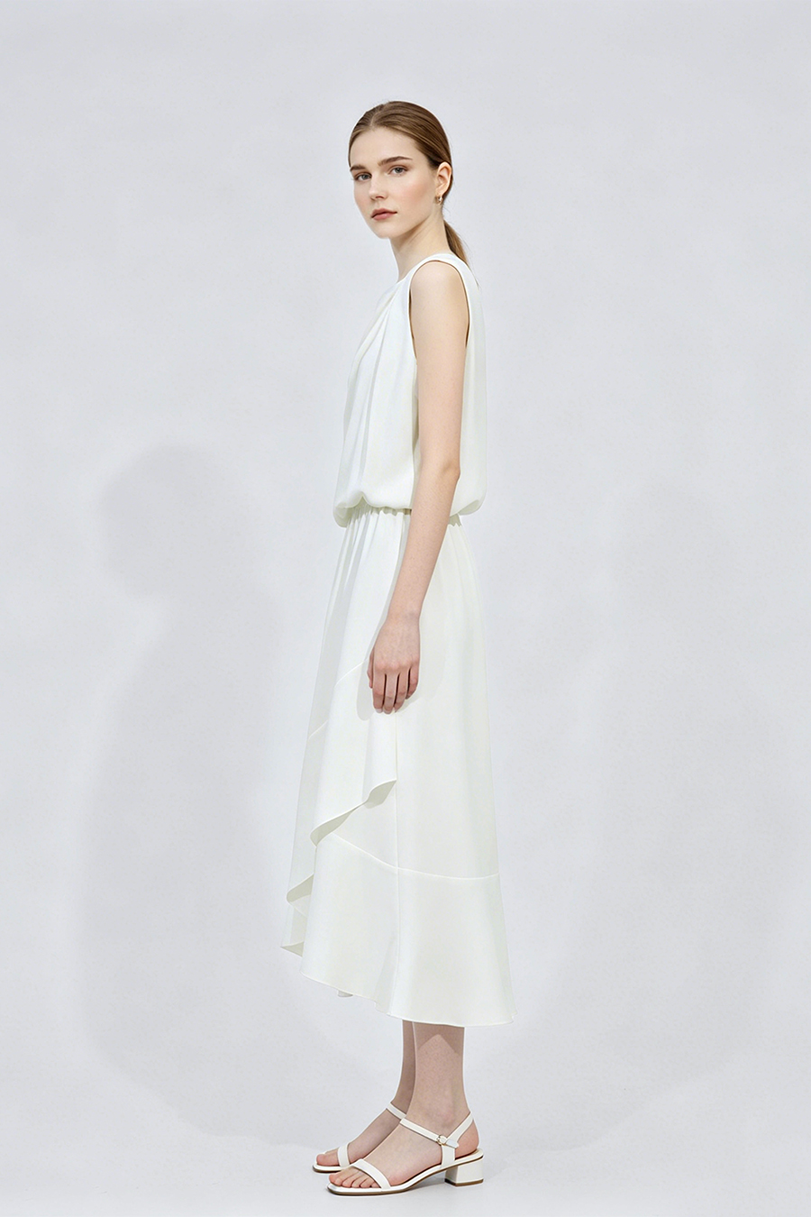 Ruffled Chiffon Dress|AMII
