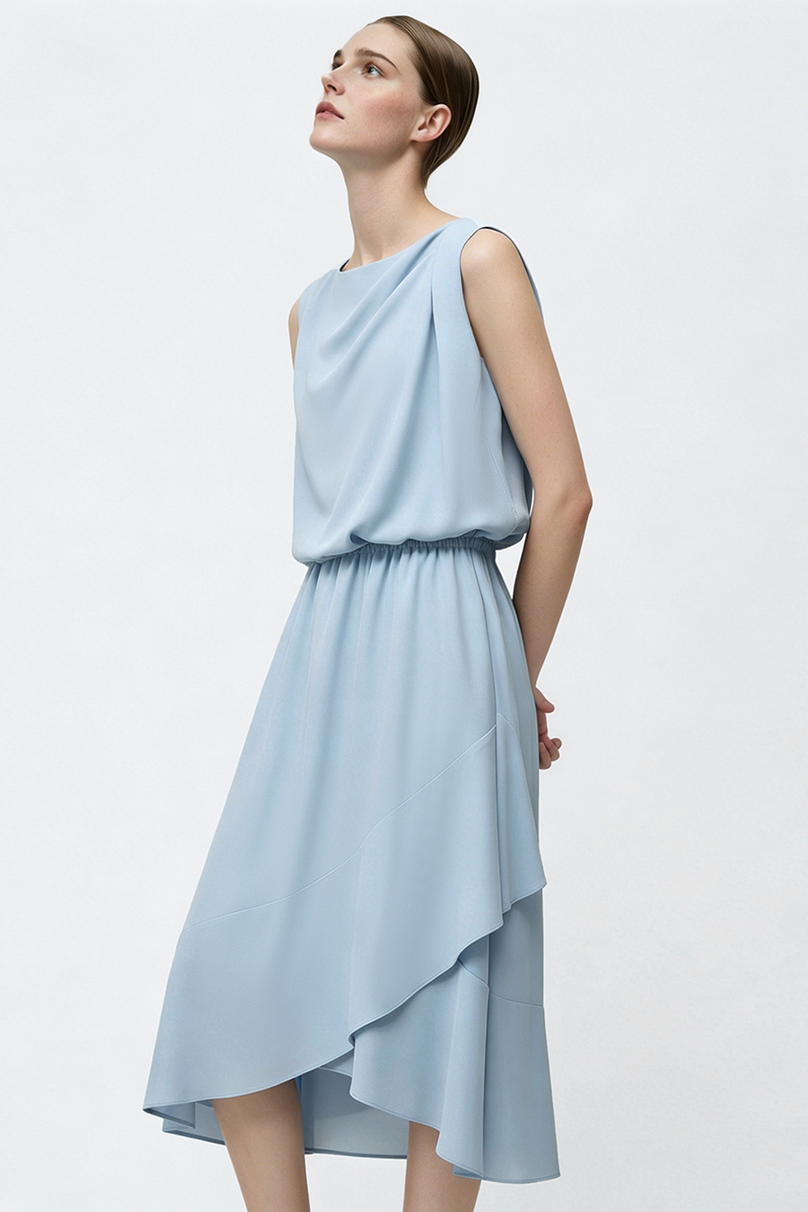 Ruffled Chiffon Dress|AMII