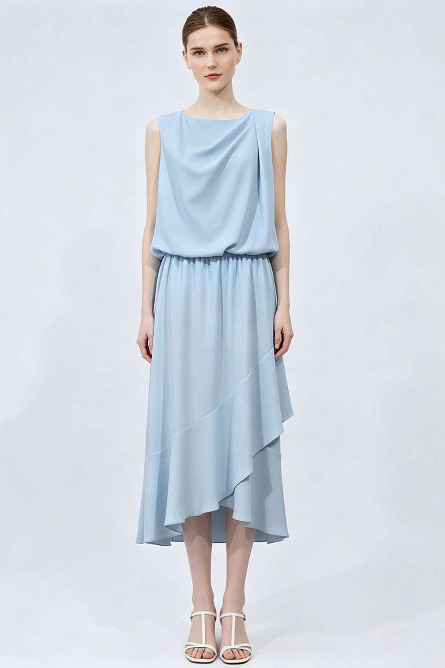 Ruffled Chiffon Dress|AMII