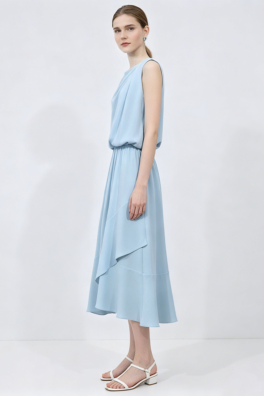 Ruffled Chiffon Dress|AMII