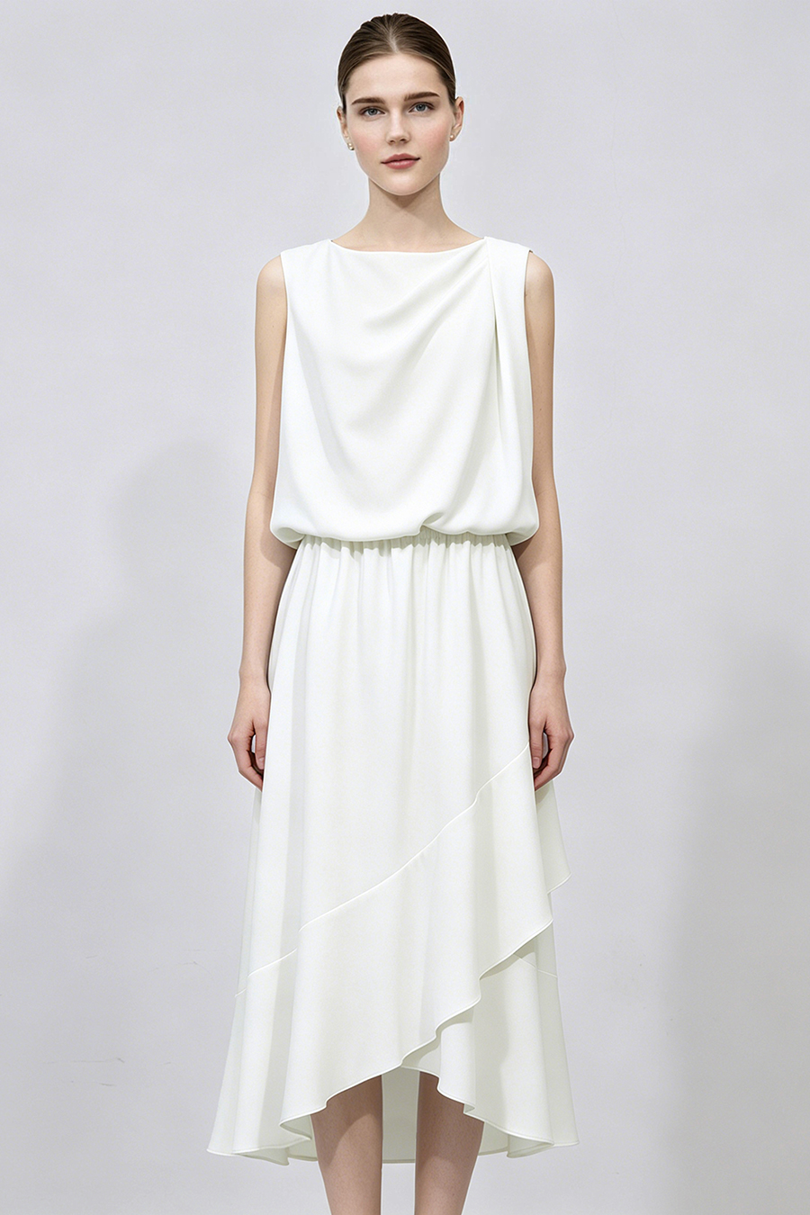 Ruffled Chiffon Dress|AMII