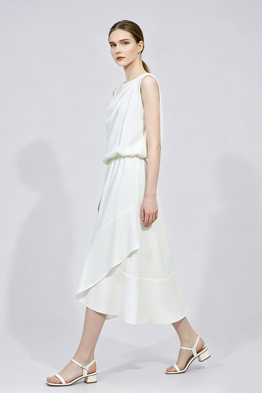 Ruffled Chiffon Dress|AMII