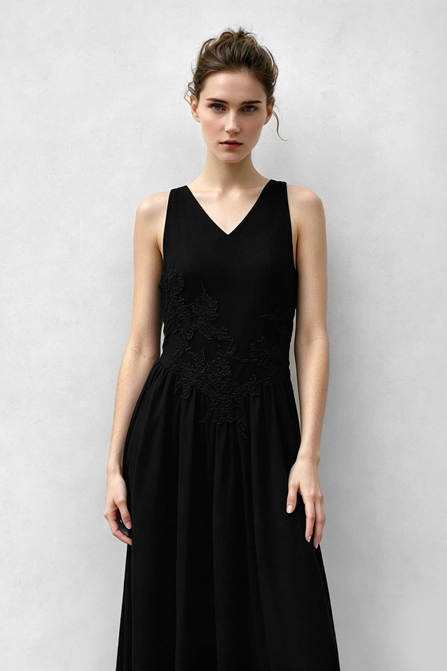 V-Neck Lace Spliced Dress