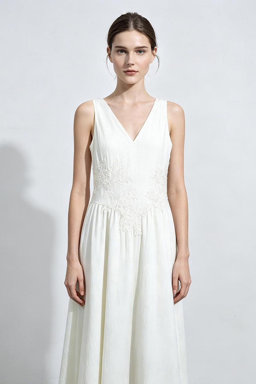 V-Neck Lace Spliced Dress