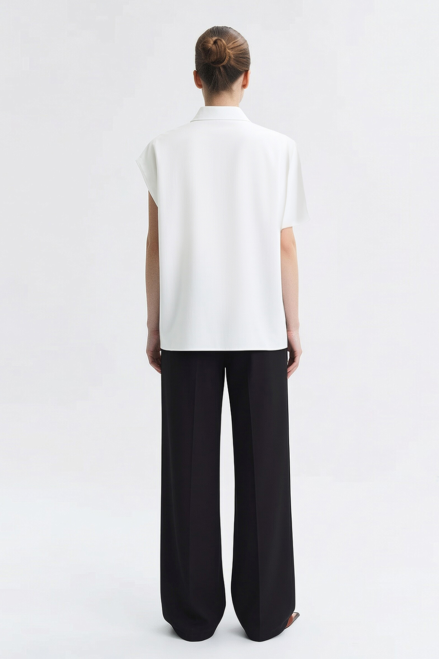 Asymmetric Sleeve Chiffon Blouse|AMII