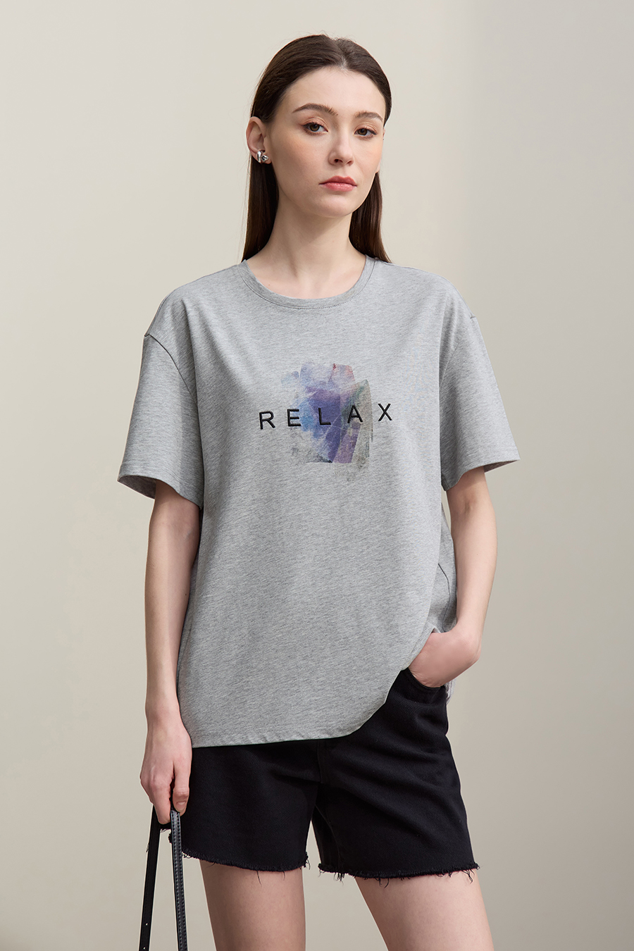 Running Stitch Printed T-shirt|AMII