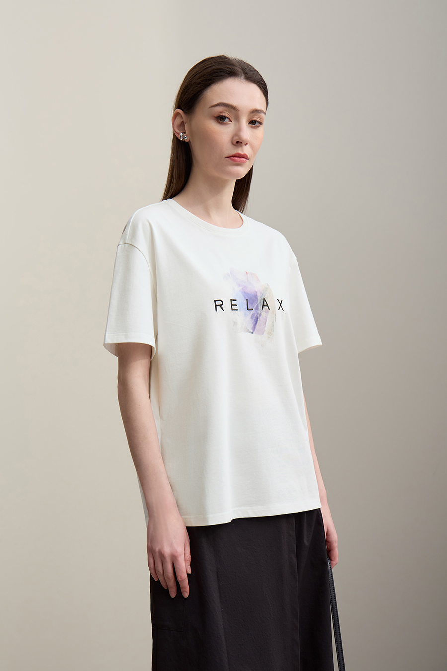 Running Stitch Printed T-shirt|AMII