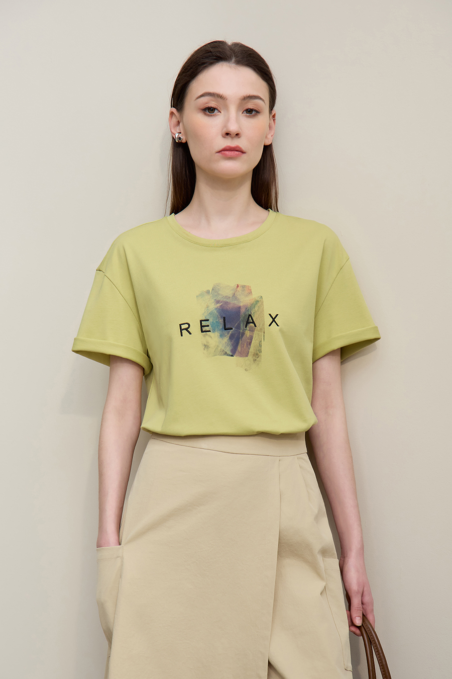 Running Stitch Printed T-shirt|AMII