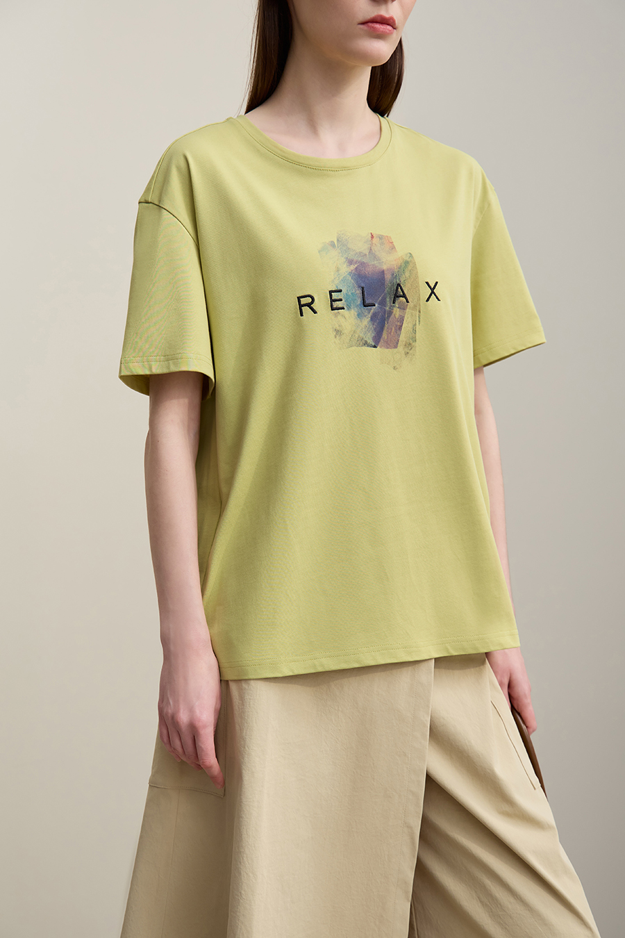 Running Stitch Printed T-shirt|AMII