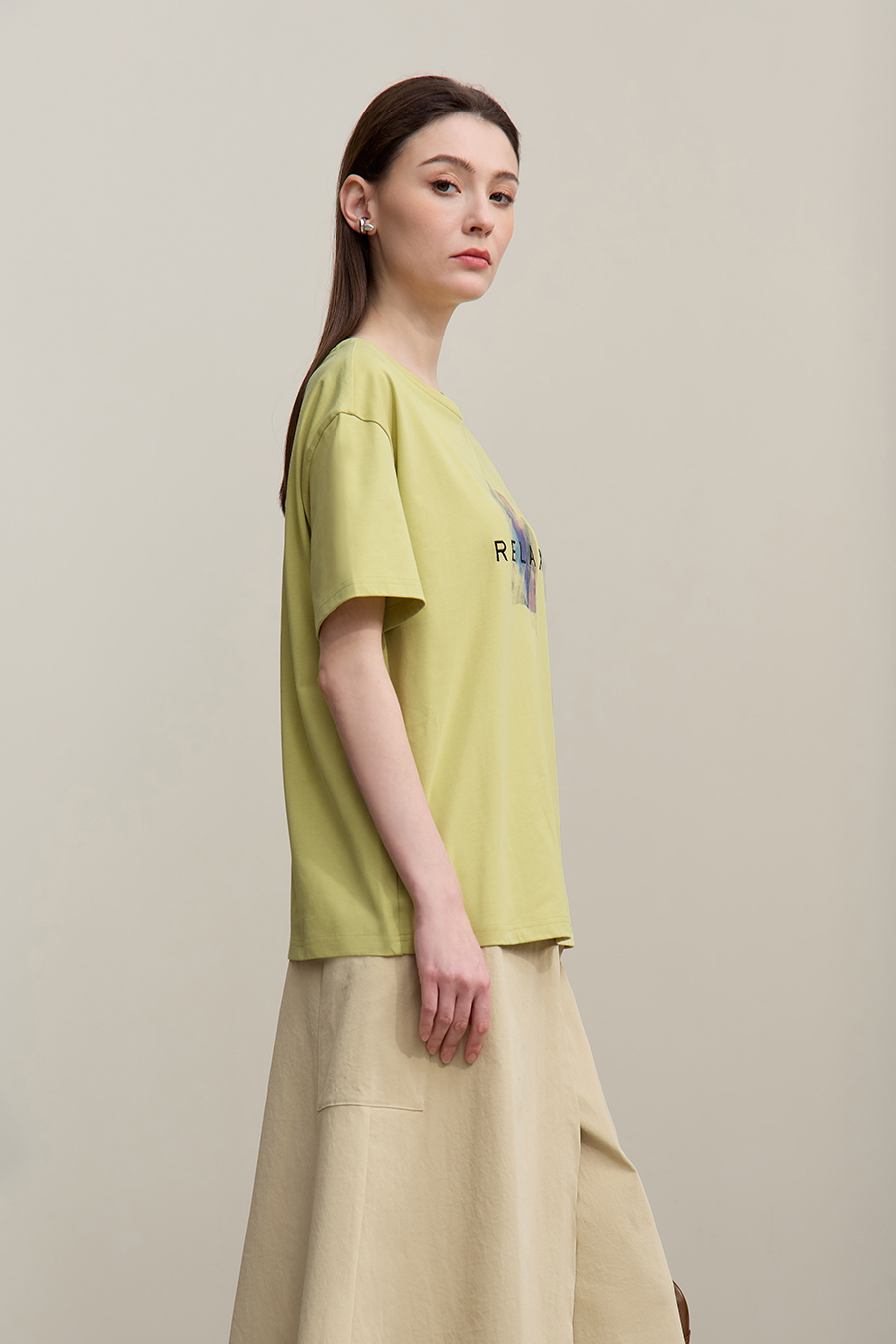 Running Stitch Printed T-shirt|AMII