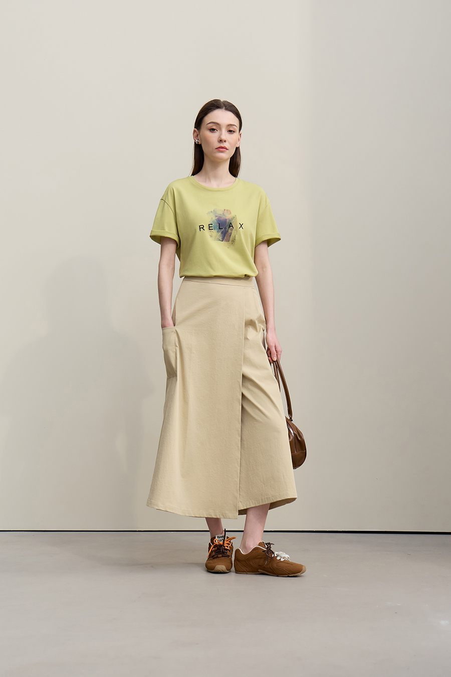 Running Stitch Printed T-shirt|AMII