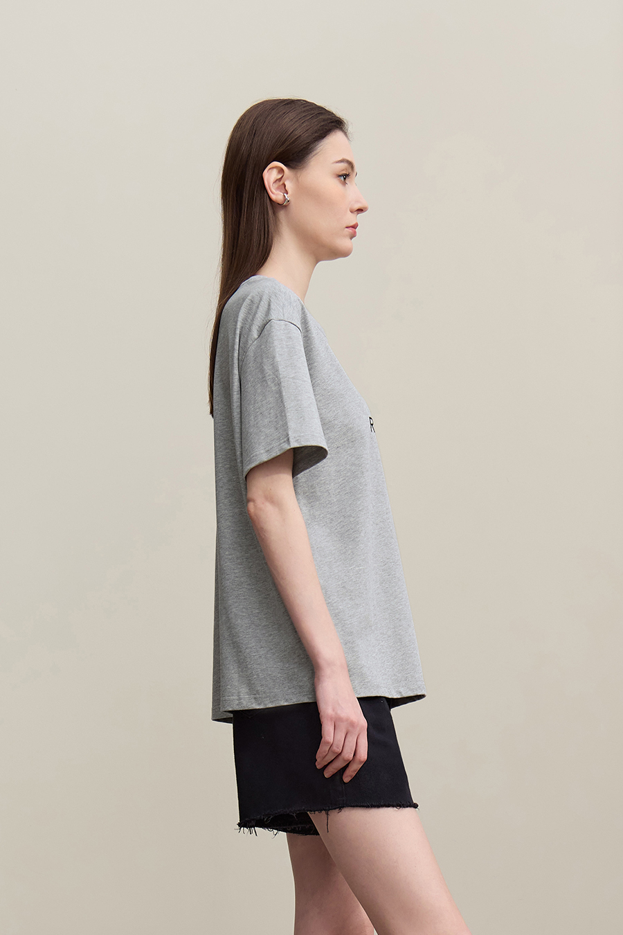 Running Stitch Printed T-shirt|AMII