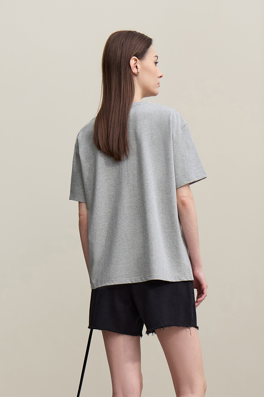 Running Stitch Printed T-shirt|AMII