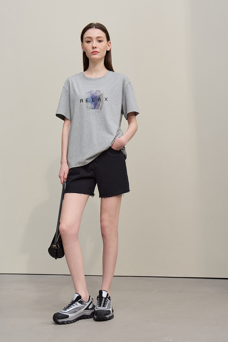 Running Stitch Printed T-shirt|AMII
