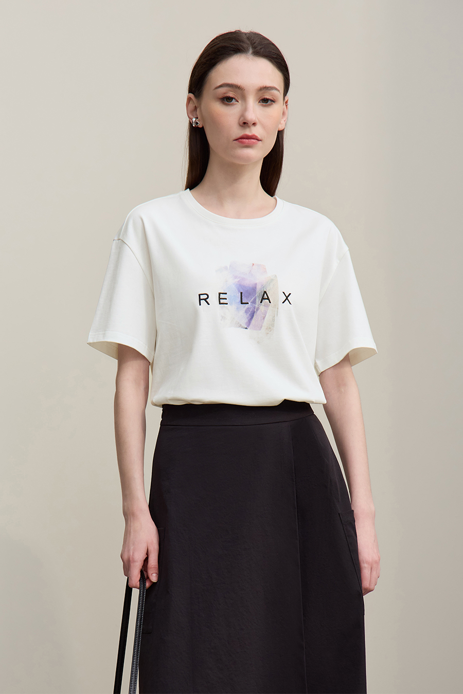 Running Stitch Printed T-shirt|AMII