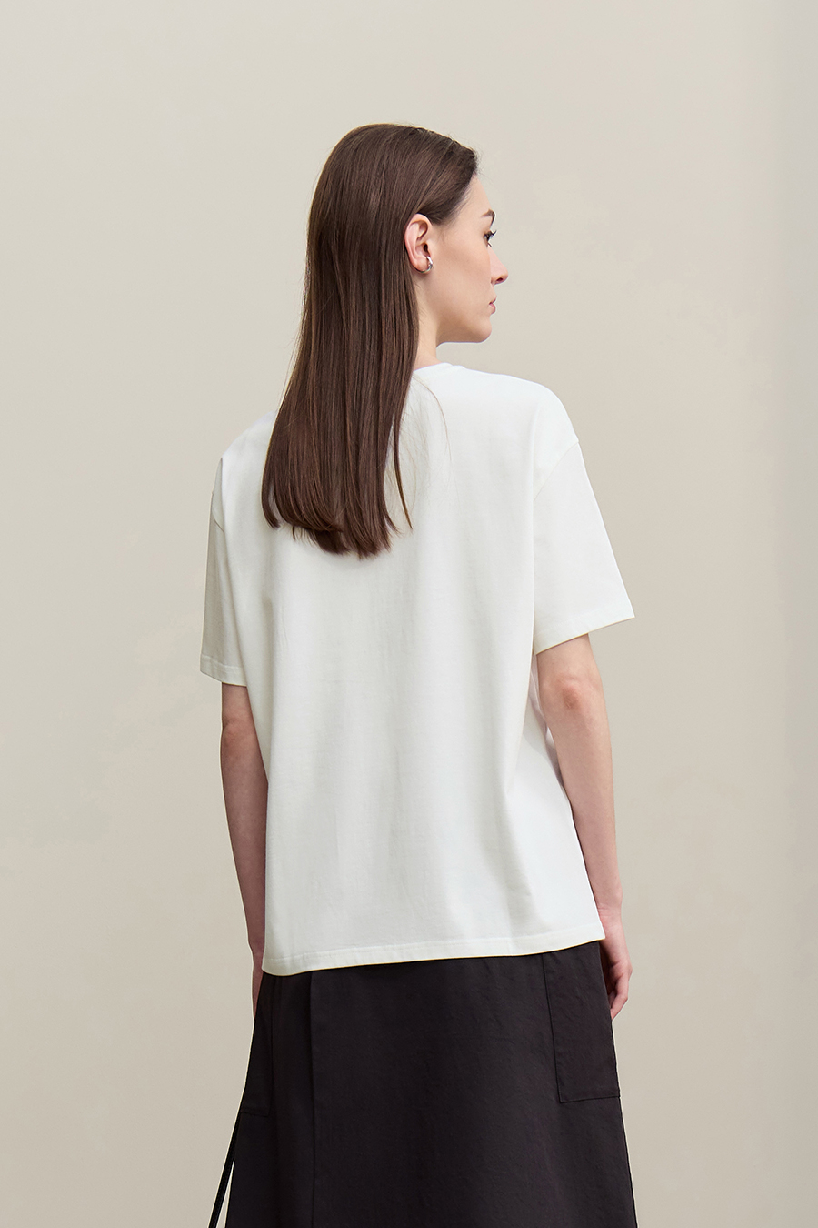 Running Stitch Printed T-shirt|AMII