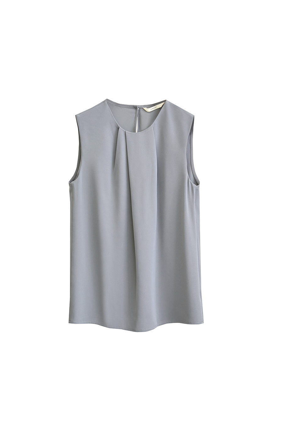 Gathered Sleeveless Chiffon Blouse|AMII