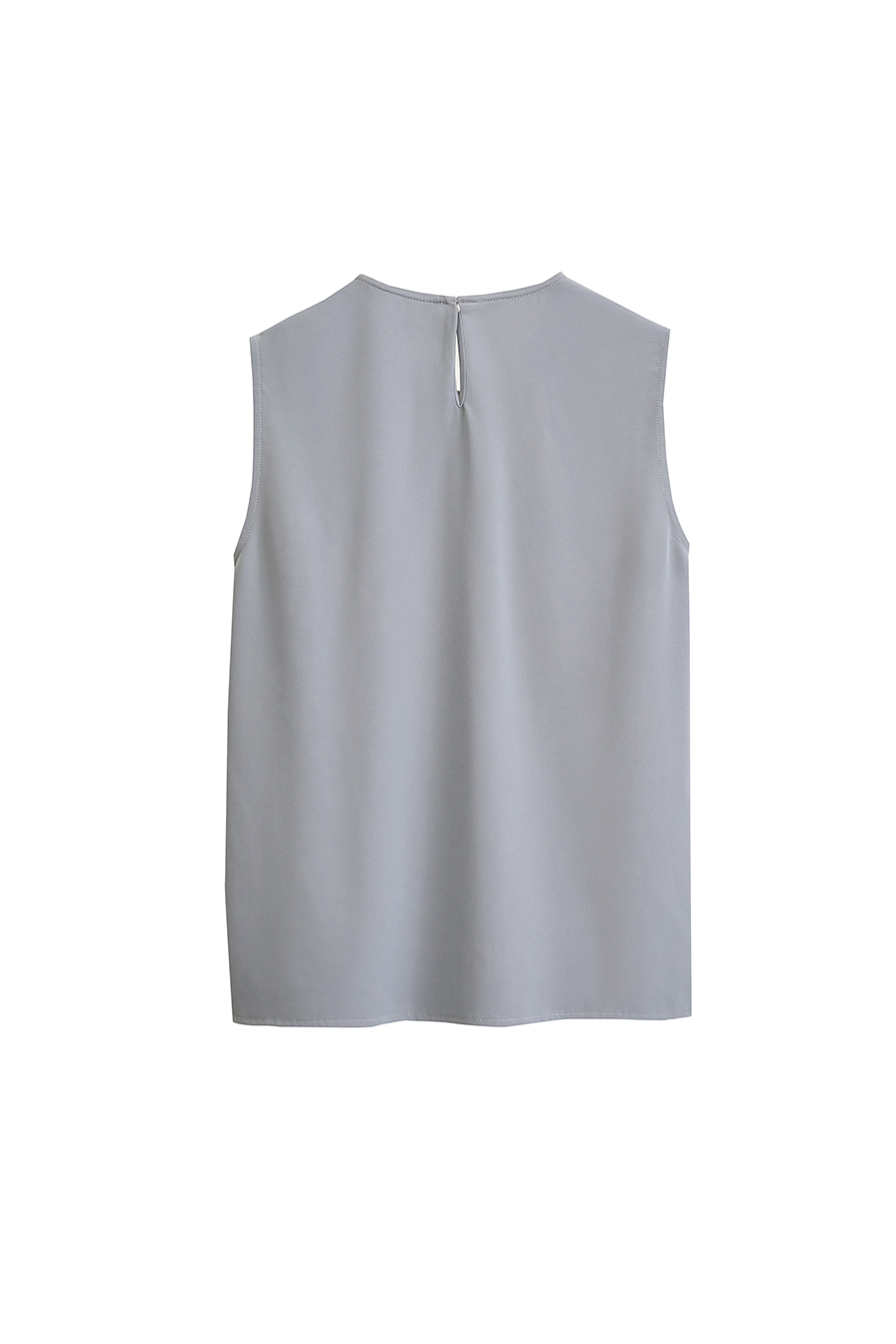 Gathered Sleeveless Chiffon Blouse|AMII