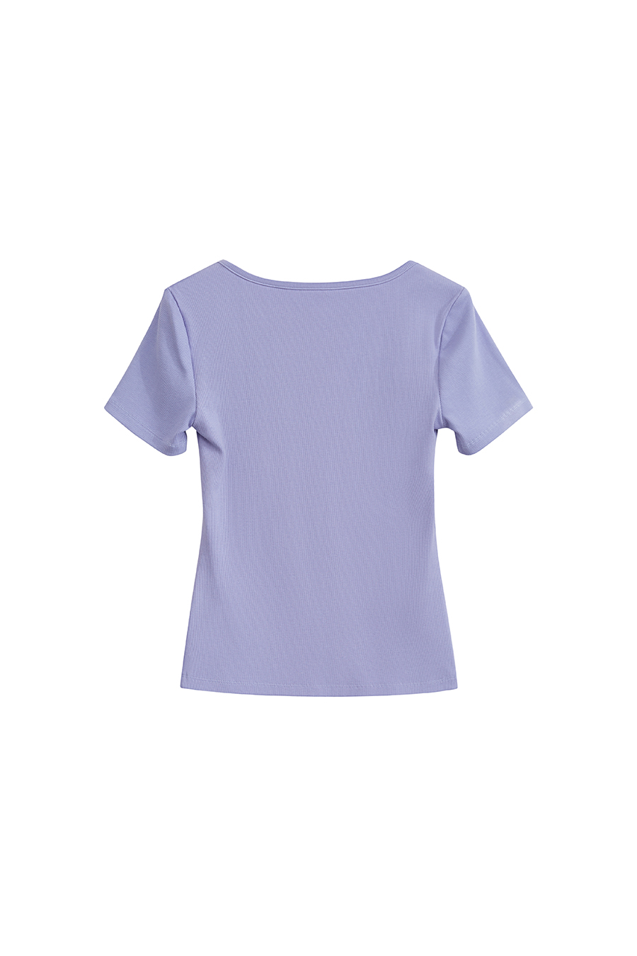 Square neck short sleeve stretch tee|AMII