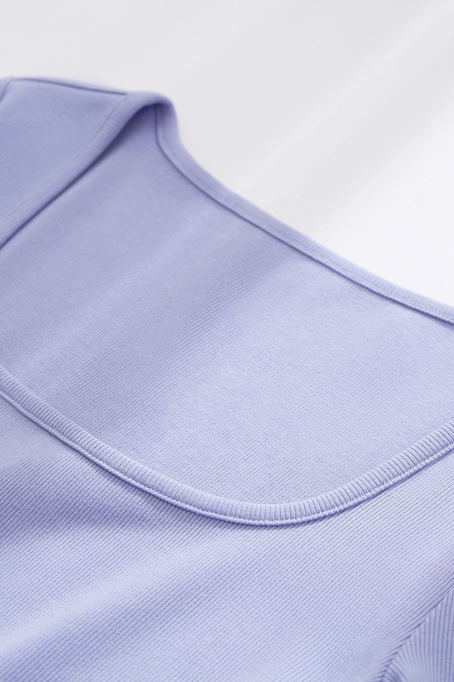 Square neck short sleeve stretch tee|AMII