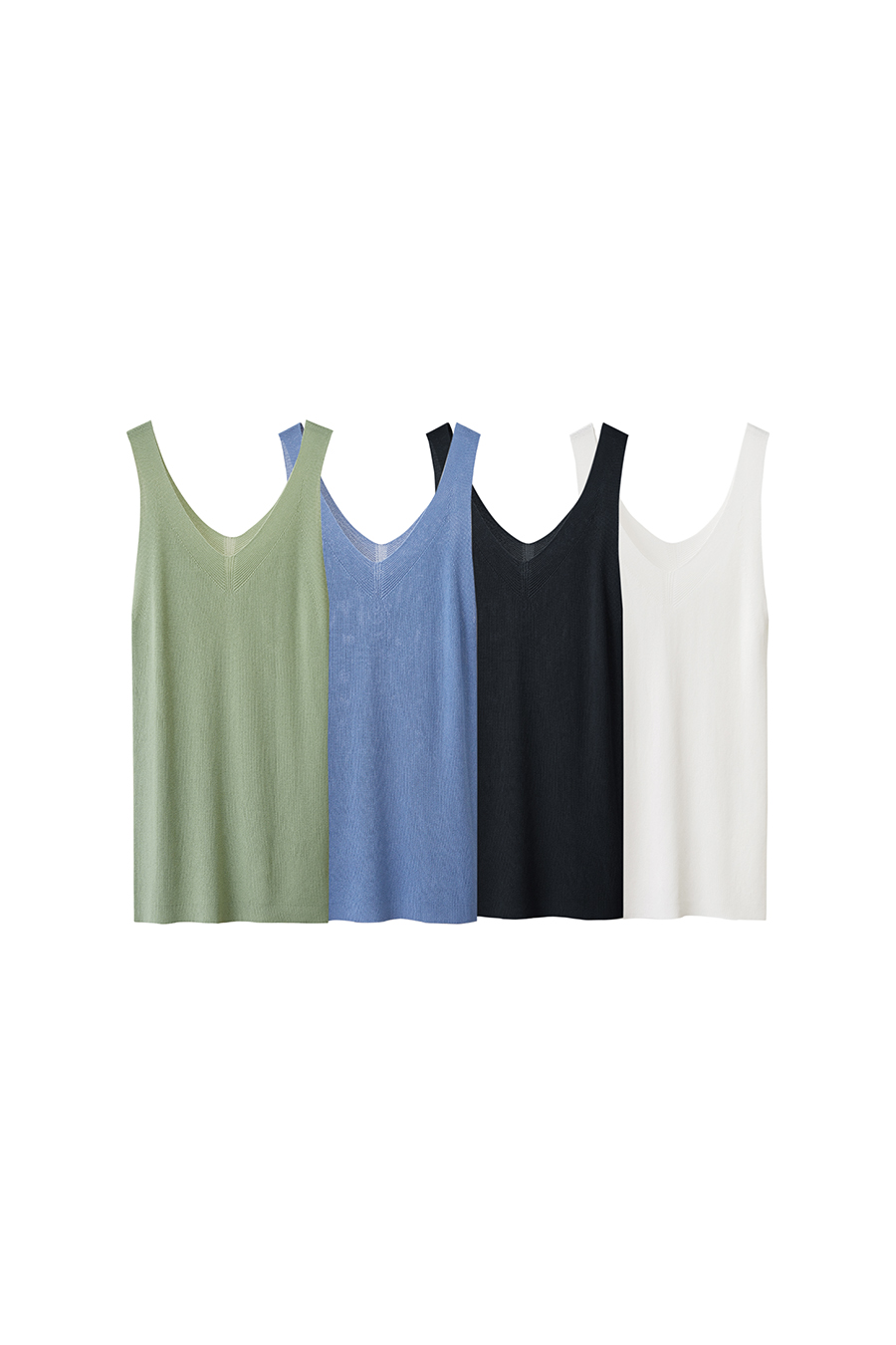 Double-twist yarn V-neck camisole|AMII
