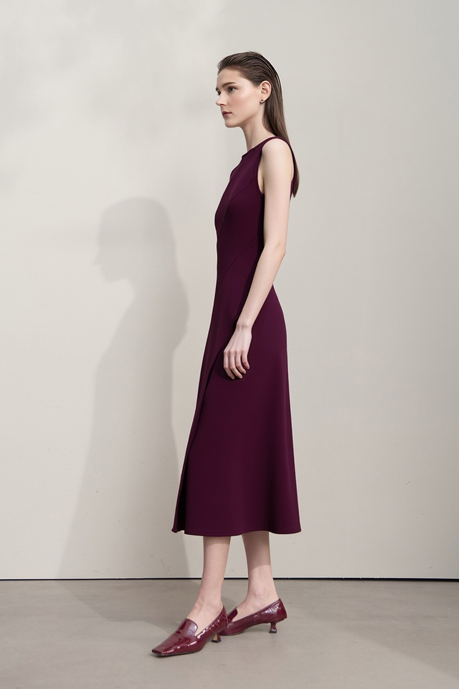 Crew Neck Waist-tied Dress