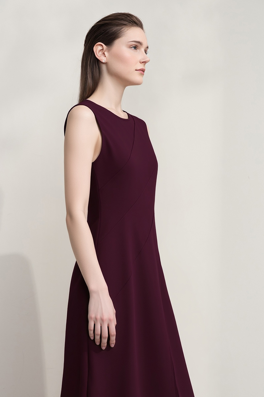 Crew Neck Waist-tied Dress