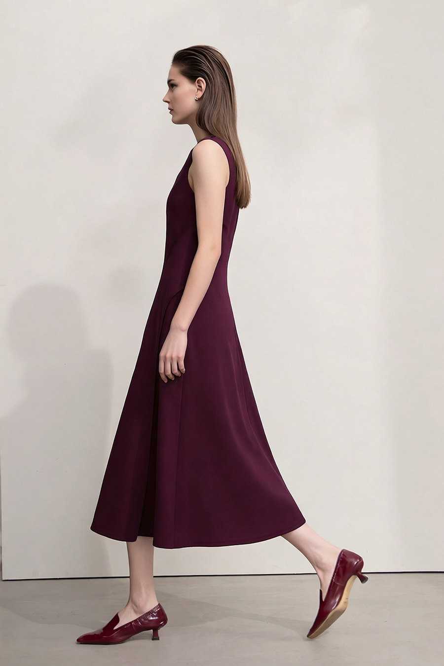 Crew Neck Waist-tied Dress