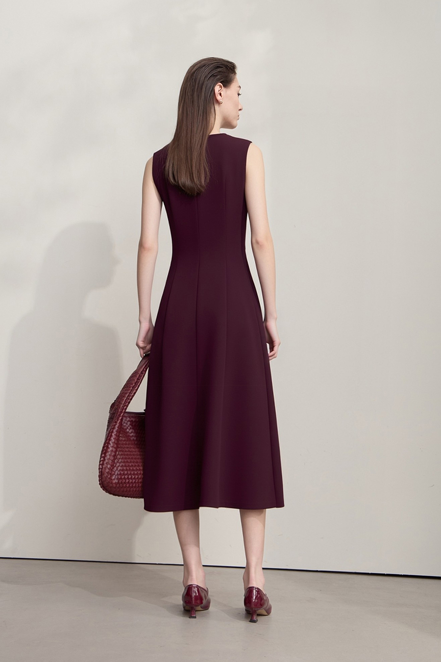 Crew Neck Waist-tied Dress