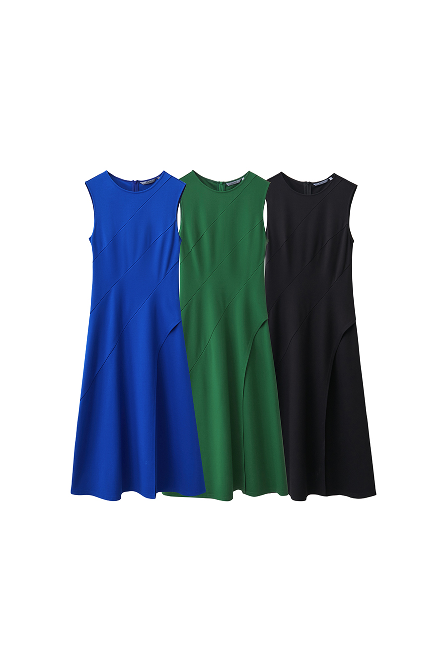 Crew Neck Waist-tied Dress