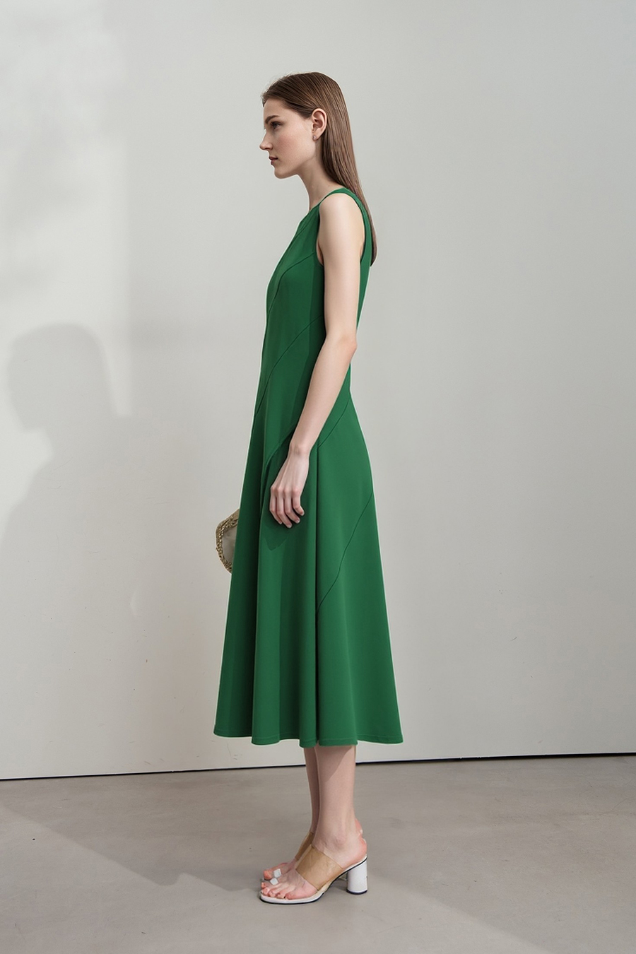 Crew Neck Waist-tied Dress