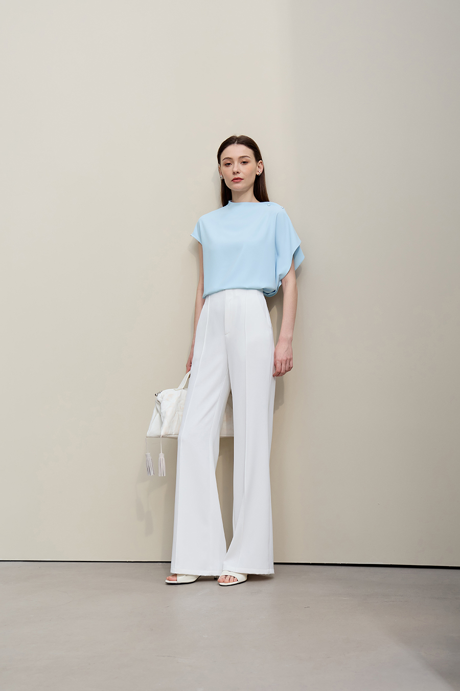 Asymmetrical Cut Chiffon Blouse|AMII