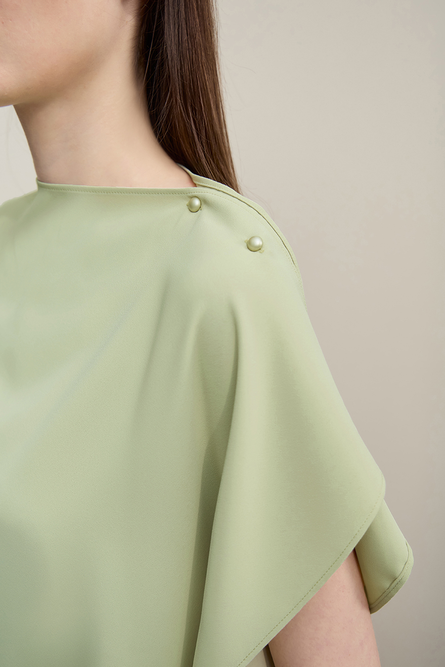 Asymmetrical Cut Chiffon Blouse|AMII