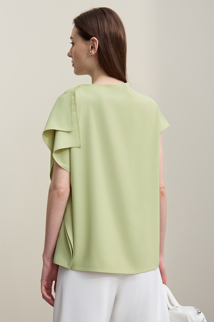 Asymmetrical Cut Chiffon Blouse|AMII