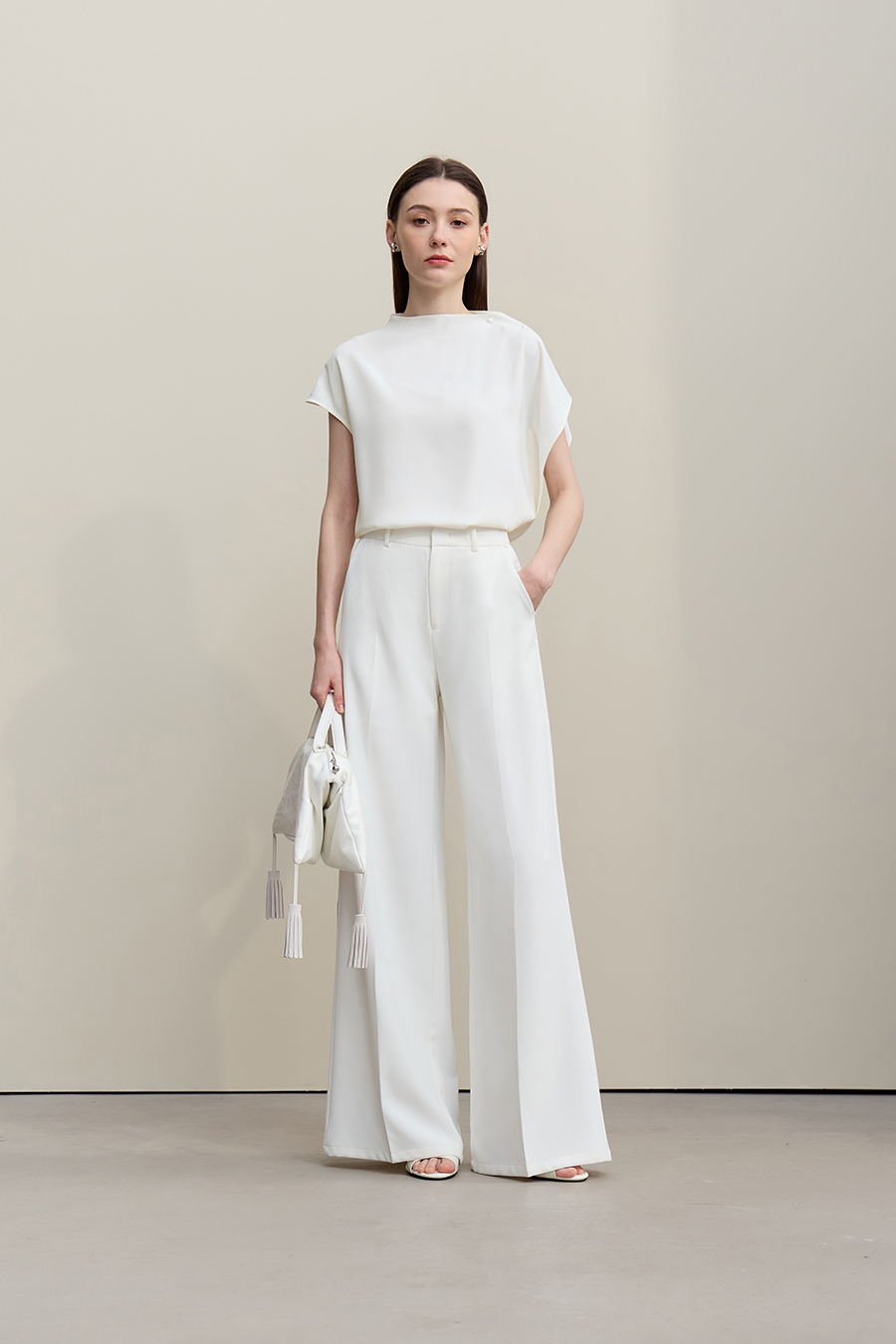 Asymmetrical Cut Chiffon Blouse|AMII