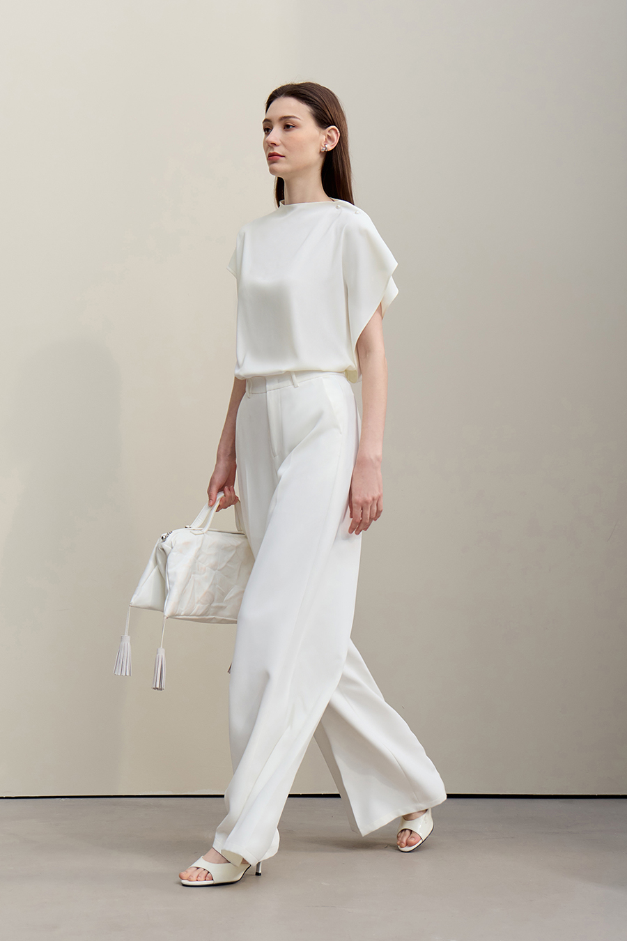Asymmetrical Cut Chiffon Blouse|AMII