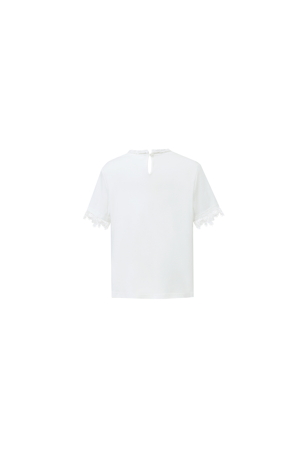Lace Spliced Elegant Style T-Shirt|AMII